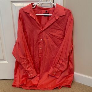 Men's Casual Button Down Shirt - Salmon Pink